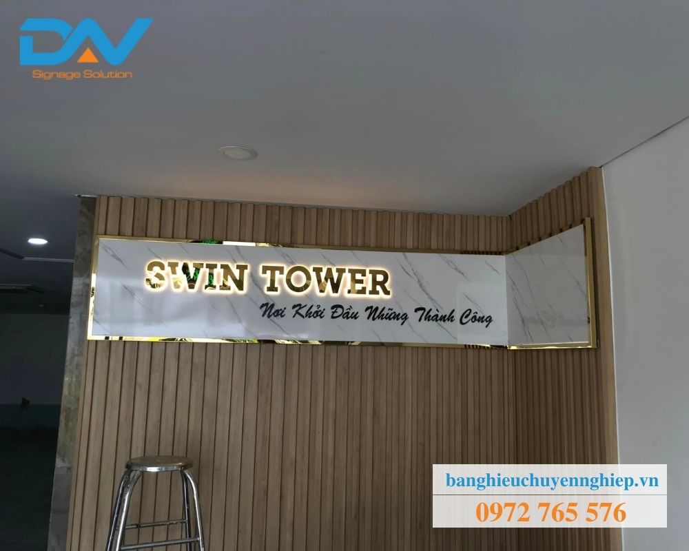 Biển quảng cáo trong nhà chữ nổi inox