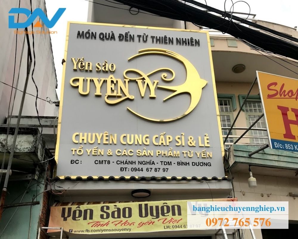 Công ty làm bảng hiệu uy tín Thủ Dầu Một Dấu Ấn Việt thi công hoàn thành bảng hiệu Yến Sào